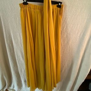 Mustard colored chiffon skirt